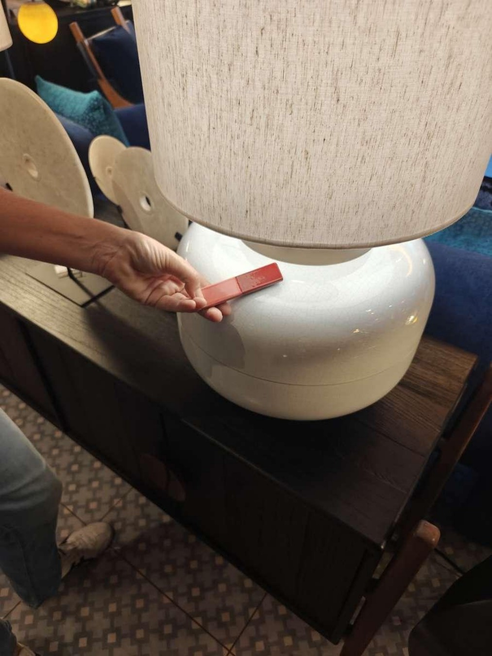 Amber Column Table Lamp