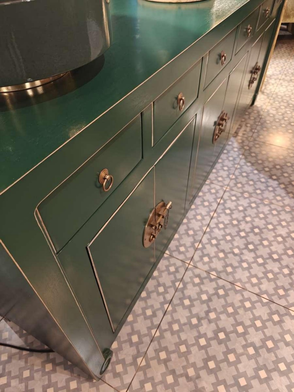 Amber Fabric Shade Lamp