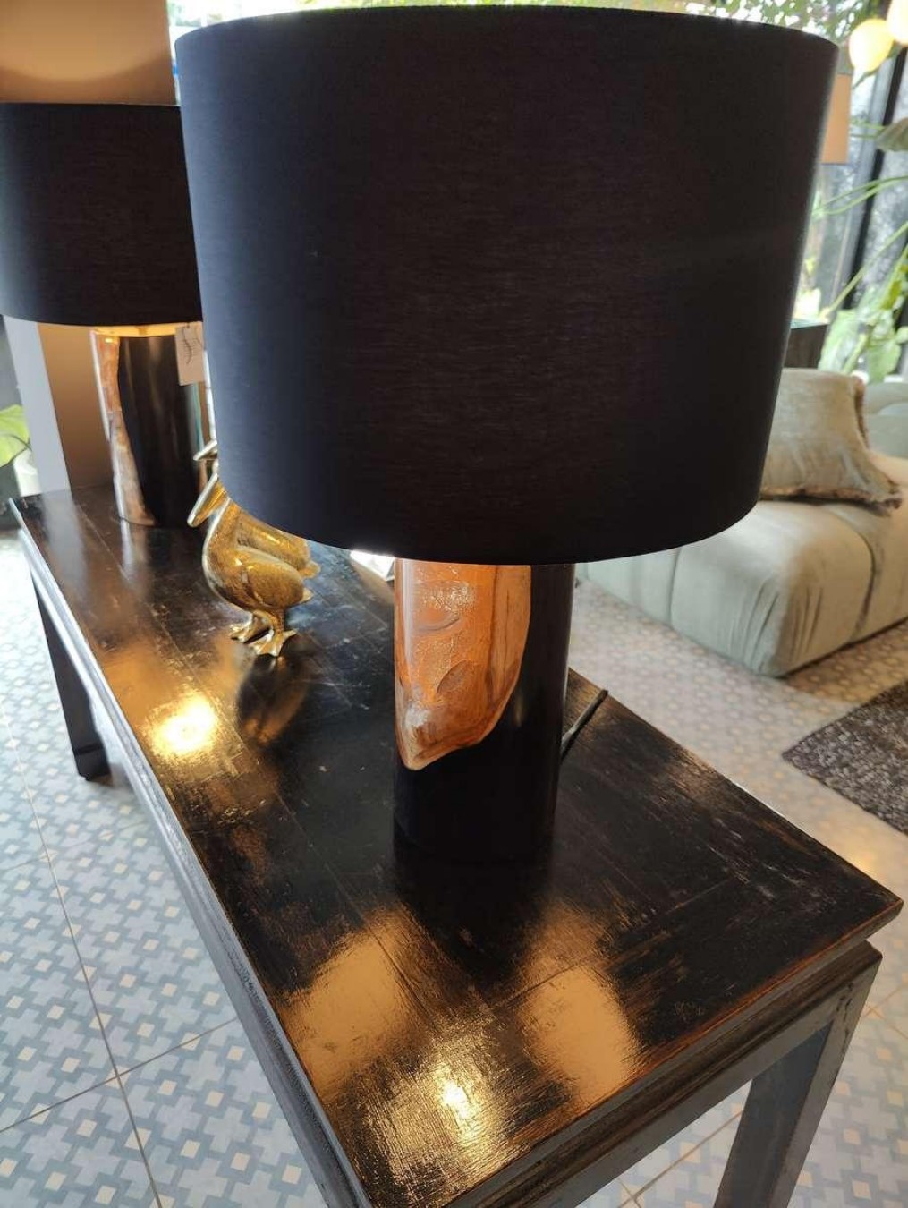 Black Drum Floor Lamp
