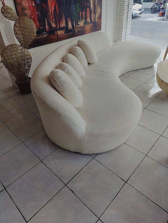 Organic Kidney Sofa — Ivory